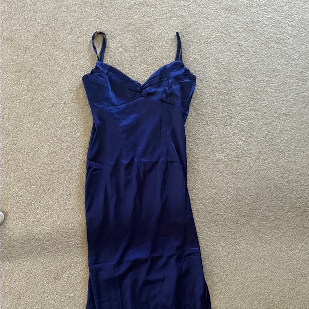 Beginning Boutique Deep Blue Satin Dress